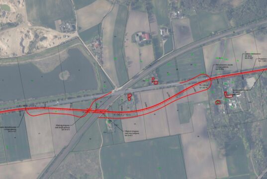 DK nr 15 w Wymysłowie. Ilustracja PKP PLK.